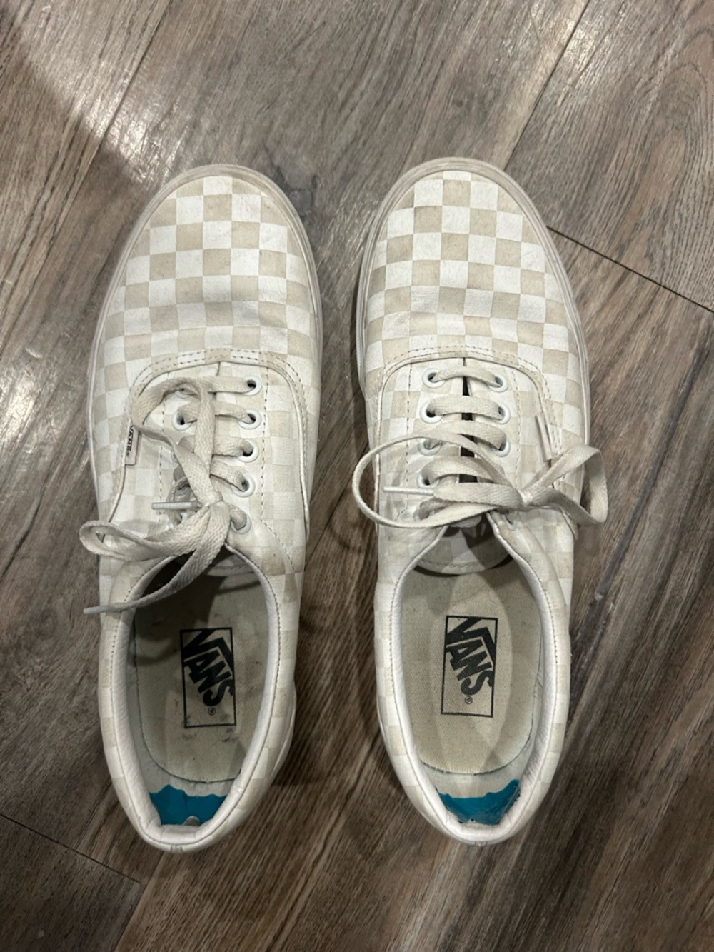 Vans Men’s White Checkerboard Lace-Up Sneakers